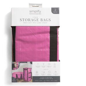 SIMPLIFY Pink 2 Pk X L Foldable Heavy Duty Storage Moving Bags